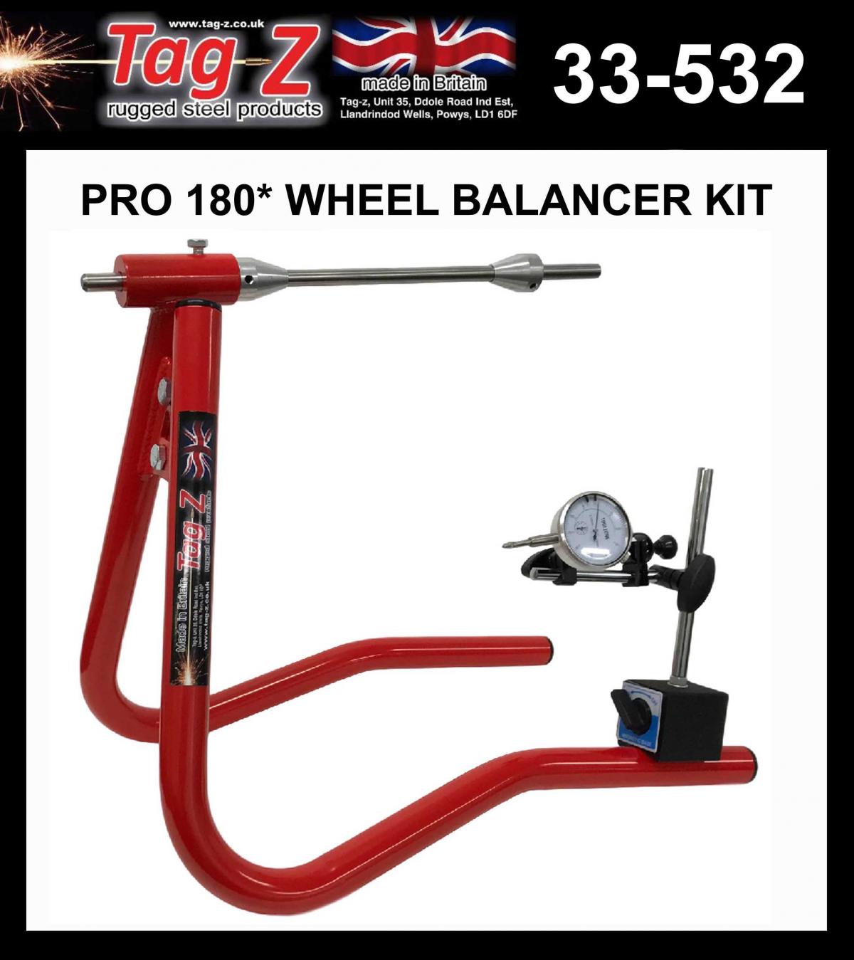 TAG-Z PRO 180* WHEEL BALANCER KIT, RED, (FLAT PACKED IN TAG-Z BOX) thumbnail 2