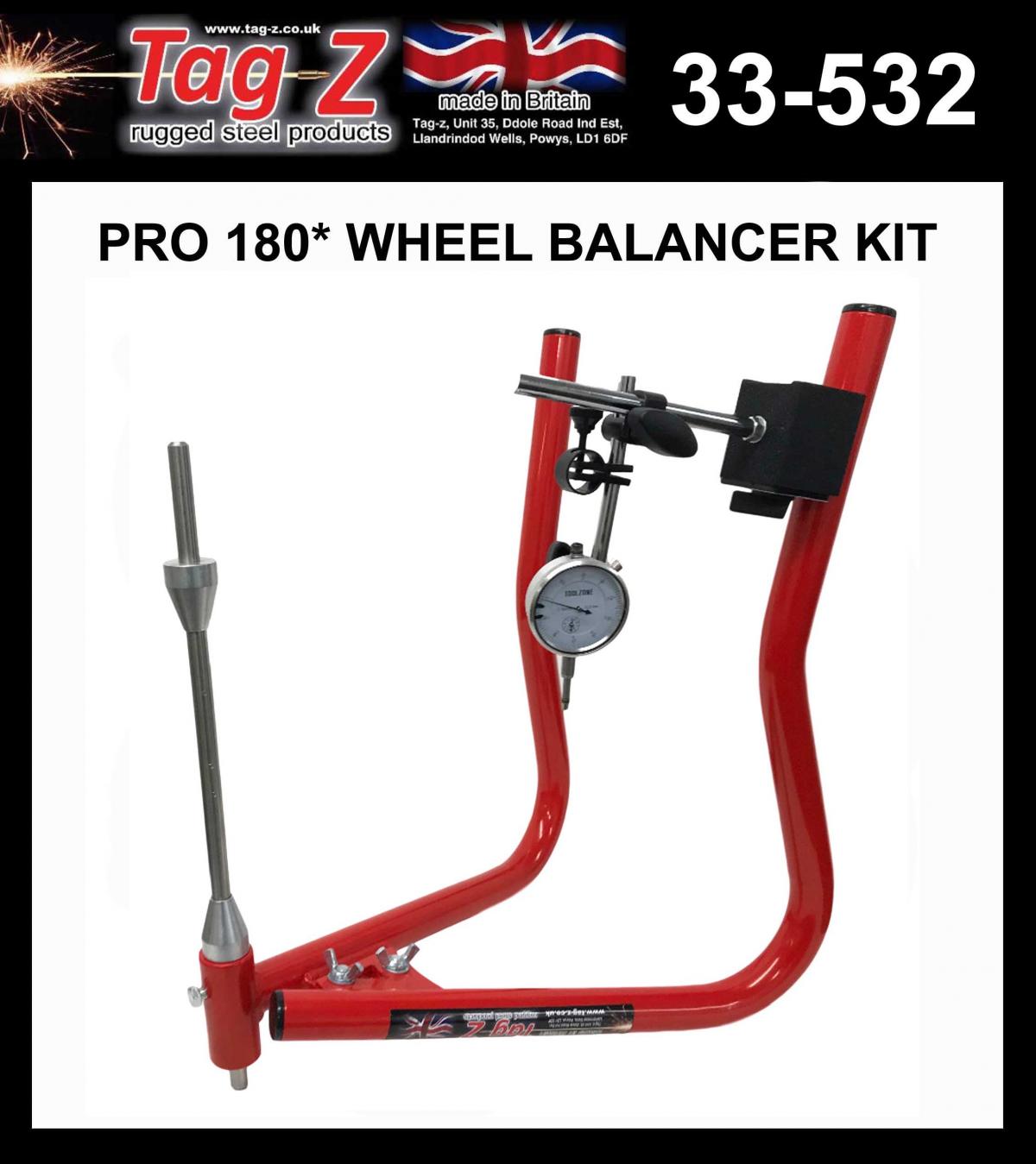 TAG-Z PRO 180* WHEEL BALANCER KIT, RED, (FLAT PACKED IN TAG-Z BOX) thumbnail 3