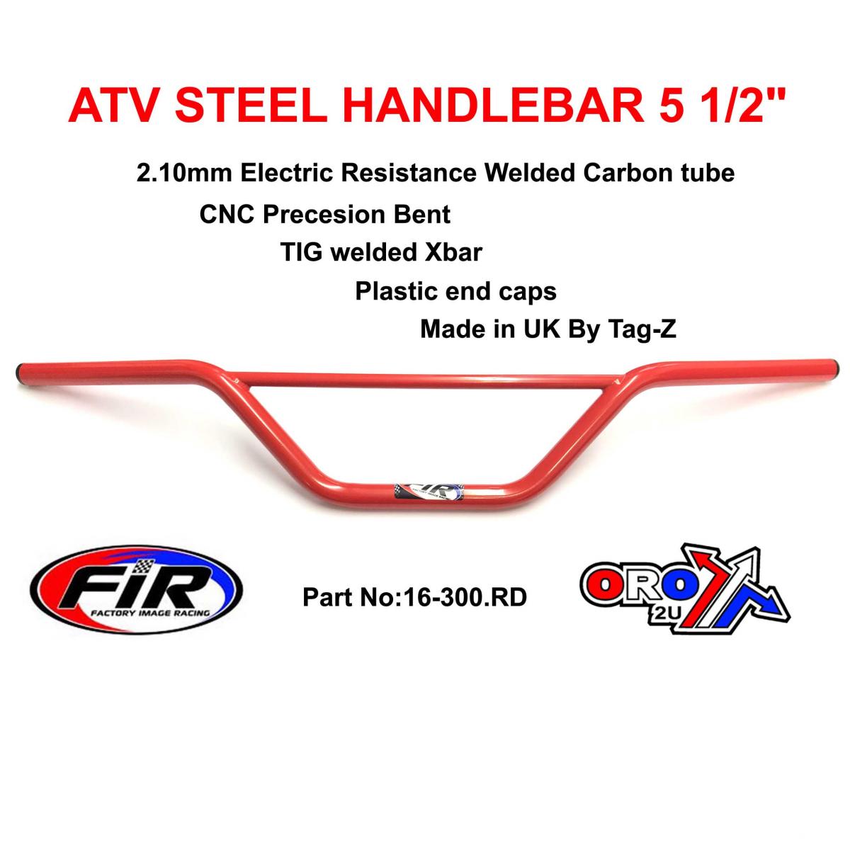 ATV STEEL HANDLEBAR 5 1/2, SUZUKI LT MODELS / GLOSS RED, [UNIVERSAL] image 1