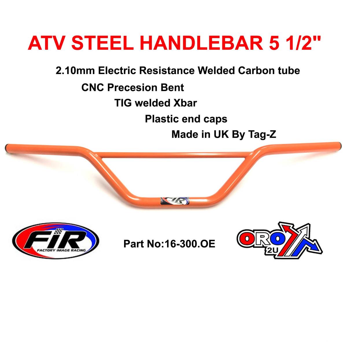ATV STEEL HANDLEBAR 5 1/2, SUZUKI LT MODELS / GLOSS ORANGE, [UNIVERSAL] image 1
