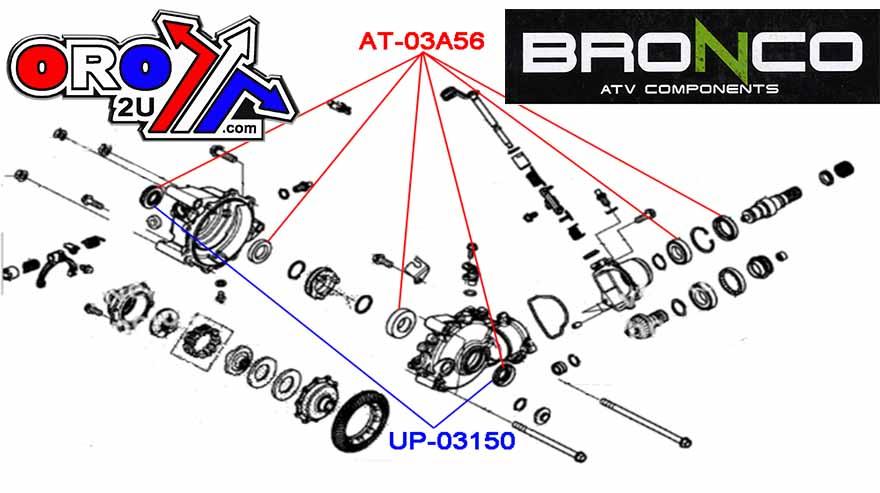 DIFFERENTIAL BEARING SEAL REBUILD KIT FRONT 16-19 HONDA SXS1000 PIONEER 5 BRONCO AT-03A56 thumbnail 2