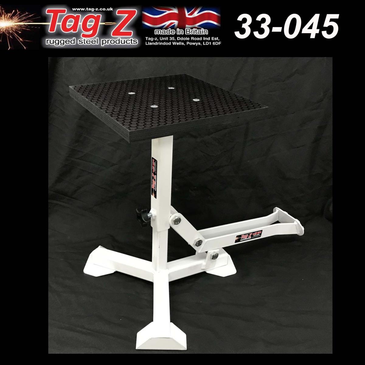 ELITE TRIPOD POP UP STAND, BIG FEET / GLOSS WHITE / TAG-Z, MX STAND PIT PADDOCK ENDURO thumbnail 2