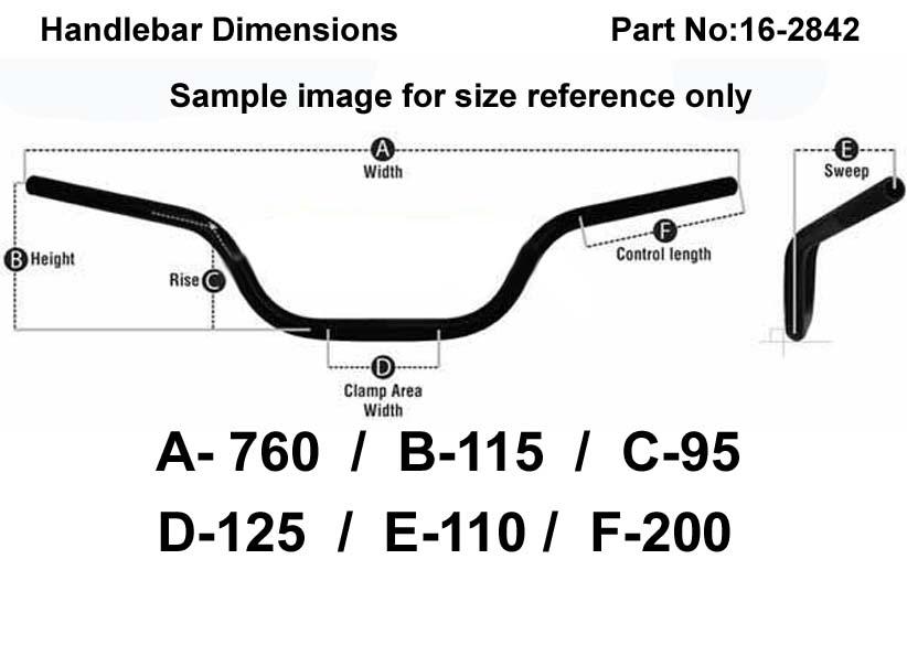 CLASSIC ROAD HIGH 1'' / 25.40mm, MATT BLACK / HANDLEBAR BAR, ( SAMES AS 16-2813 ) thumbnail 3