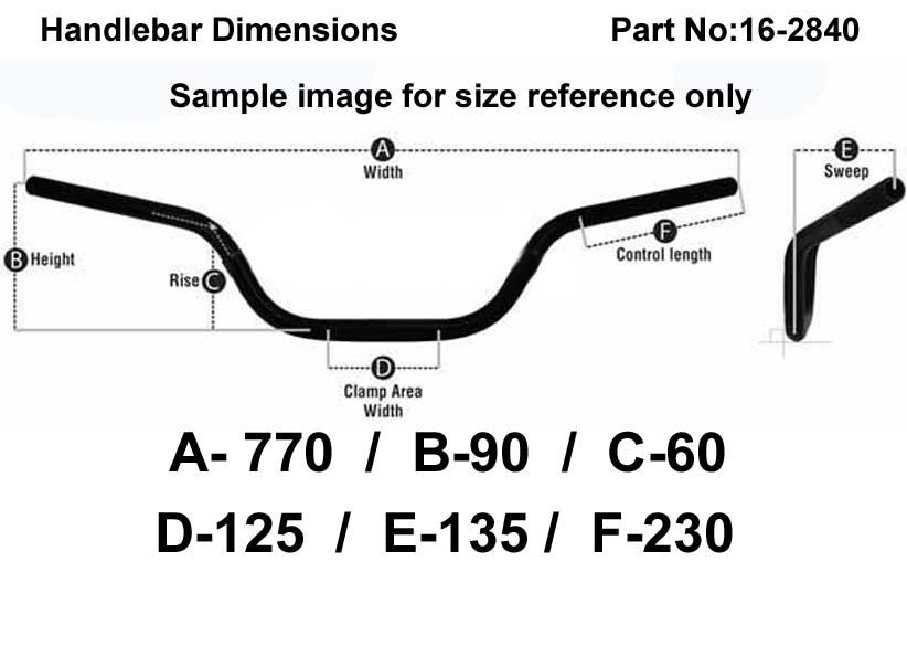 CLASSIC ROAD LOW 1'' / 25.40mm, MATT BLACK / HANDLEBAR BAR, ( SAMES AS 16-2811 ) thumbnail 3
