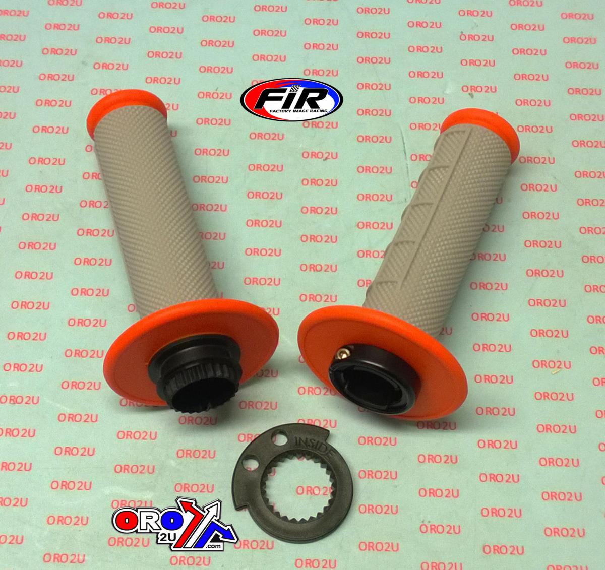 LOCK ON GRIP SET 16-18 KTM HUSQ 4-STROKE, HALF WAFFLE SOFT GREY/ORANGE, ODI STYLE, FIR - thumbnail 4