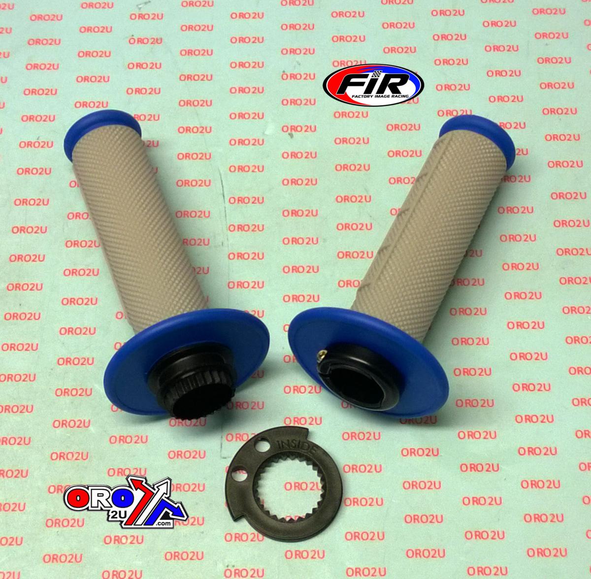 LOCK ON GRIP SET 16-18 KTM HUSQ 4-STROKE, HALF WAFFLE SOFT GREY/BLUE, ODI STYLE, FIR - thumbnail 2