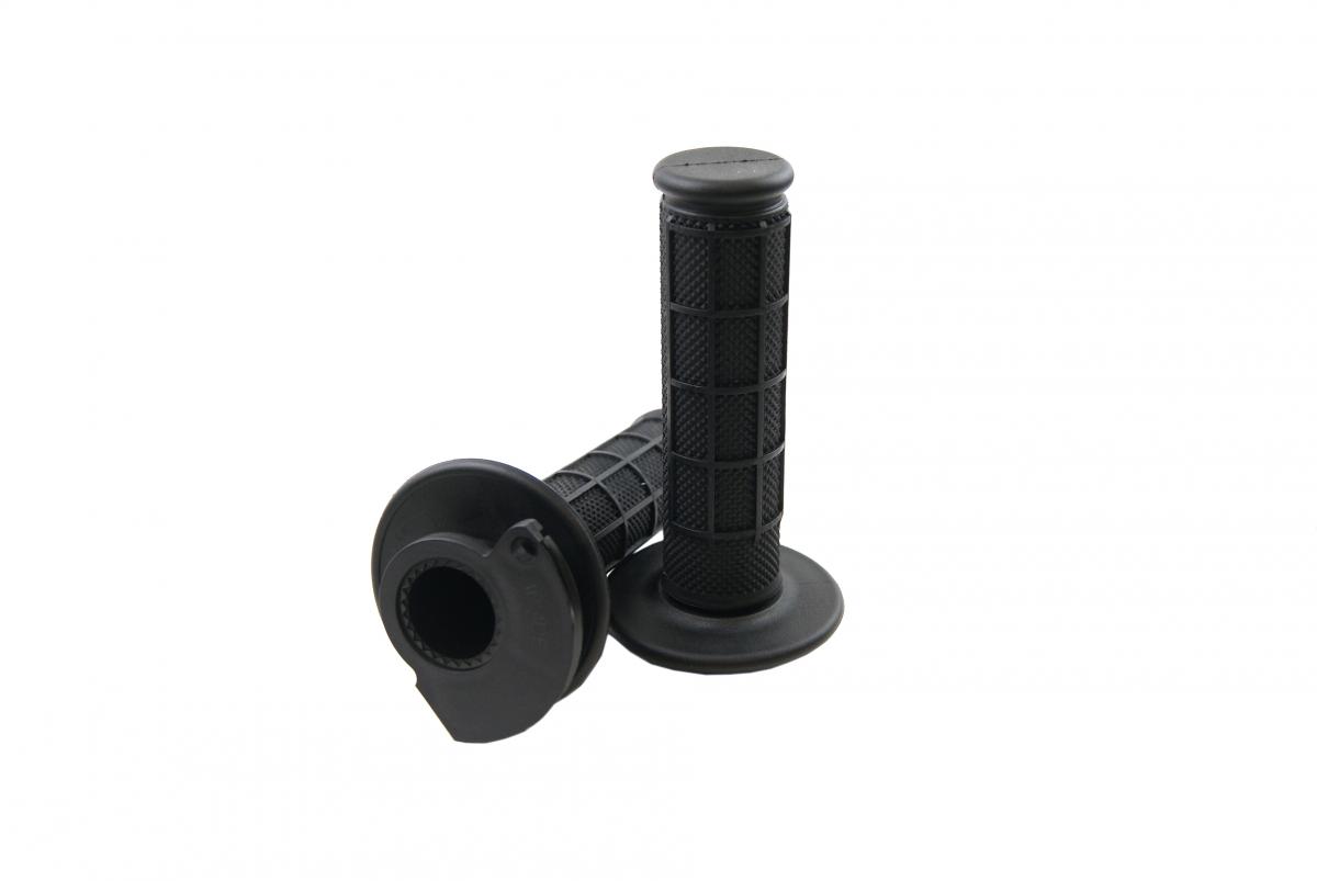 LOCK ON GRIP SET 17-22 KTM HUSQ 2-STROKE, HALF WAFFLE SOFT BLACK, ODI STYLE, FIR -