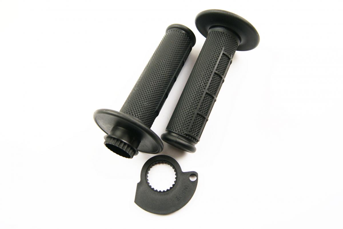 LOCK ON GRIP SET 17-22 KTM HUSQ 2-STROKE, HALF WAFFLE SOFT BLACK, ODI STYLE, FIR - thumbnail 2