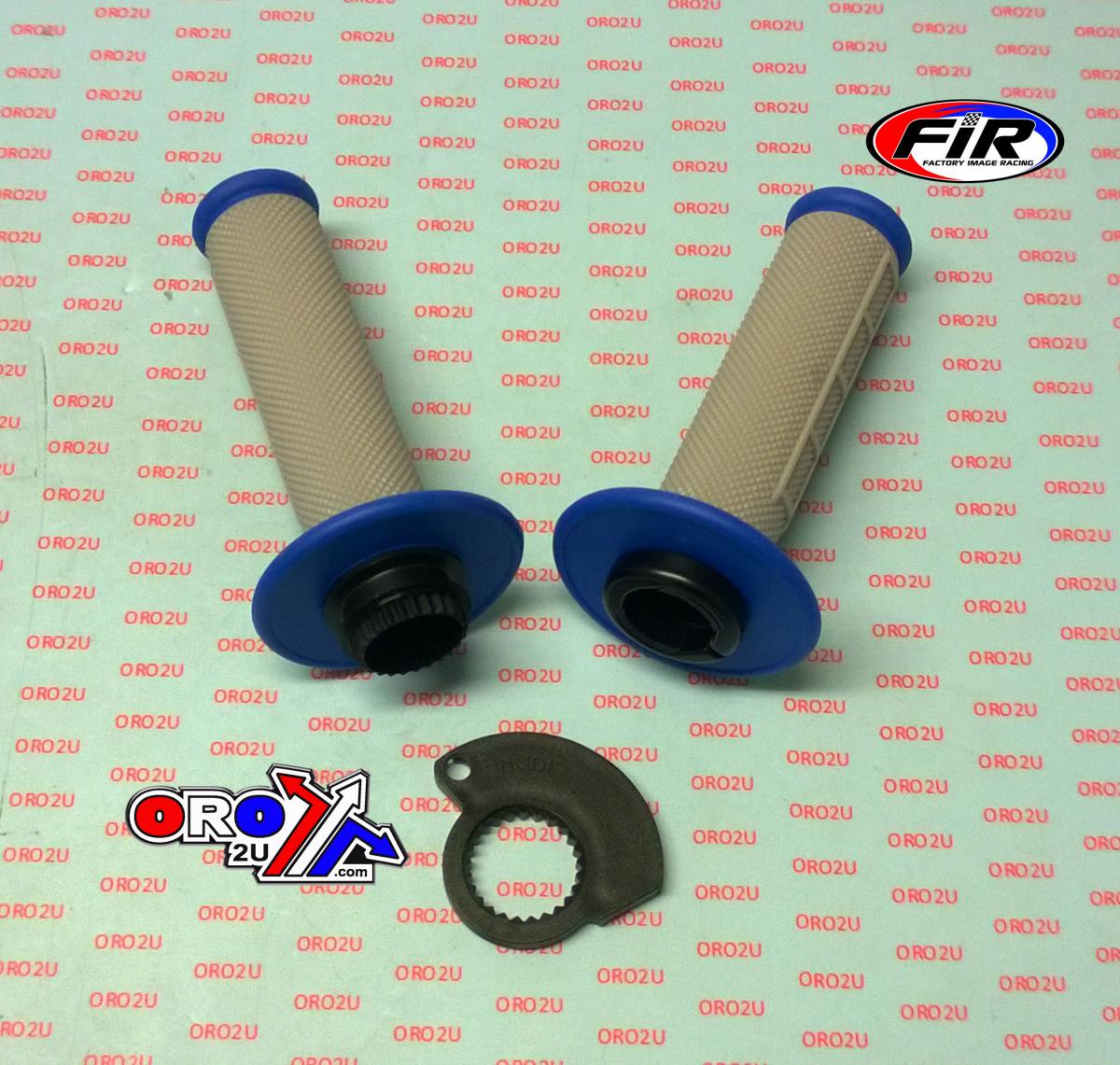 LOCK ON GRIP SET 17-22 KTM HUSQ 2-STROKE, HALF WAFFLE SOFT GREY/BLUE, ODI STYLE, FIR - thumbnail 2