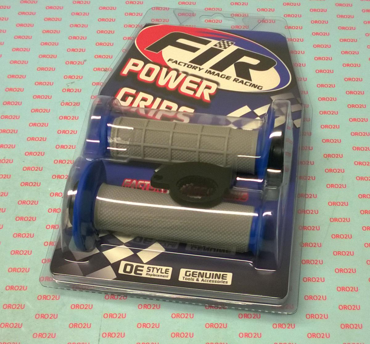 LOCK ON GRIP SET 17-22 KTM HUSQ 2-STROKE, HALF WAFFLE SOFT GREY/BLUE, ODI STYLE, FIR - thumbnail 3