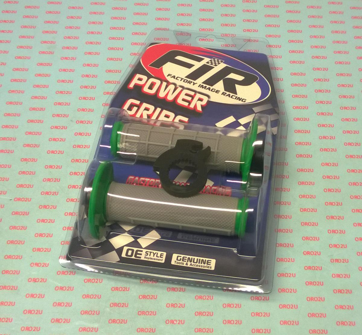 LOCK ON GRIP SET 98-19 KAWASAKI, HALF WAFFLE SOFT GREY/GREEN, ODI STYLE, FIR - thumbnail 3
