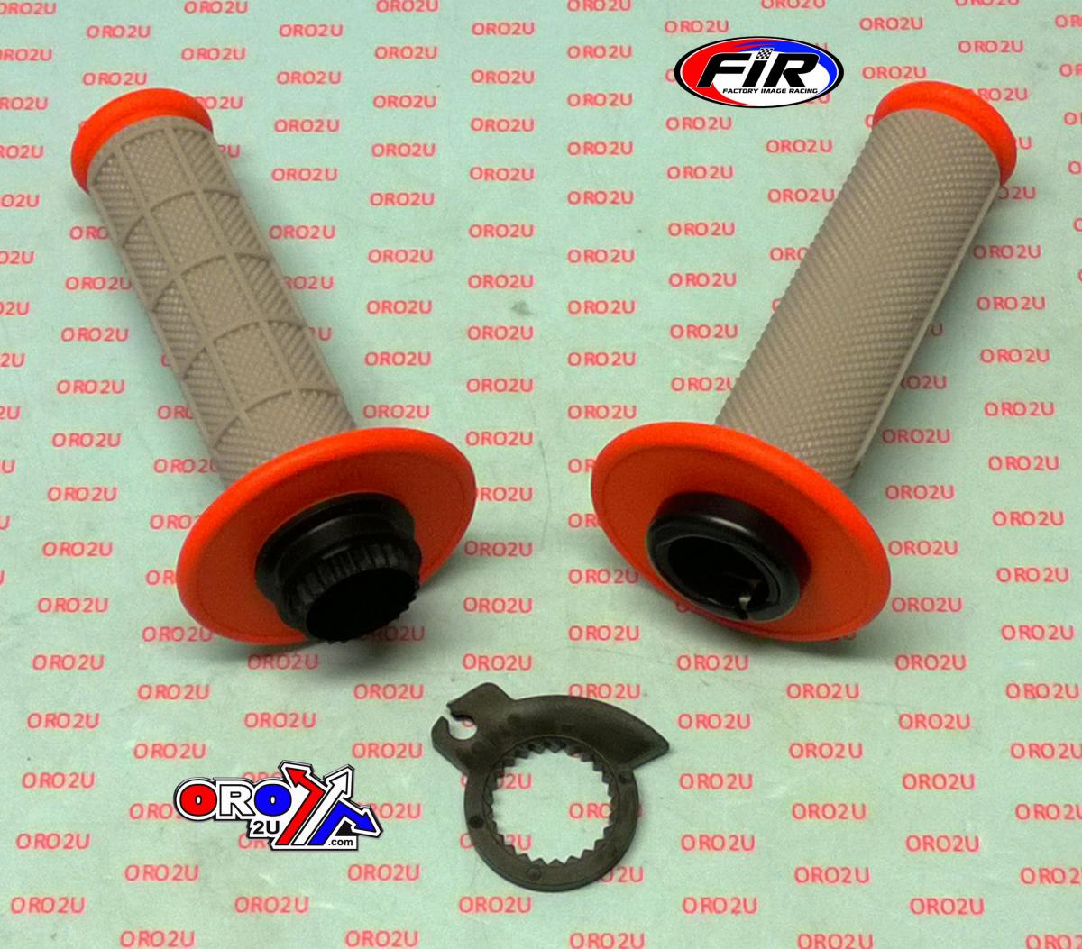LOCK ON GRIP SET 50 65 KTM HUSQ, HALF WAFFLE SOFT GREY/ORANGE, ODI STYLE, FIR - thumbnail 2