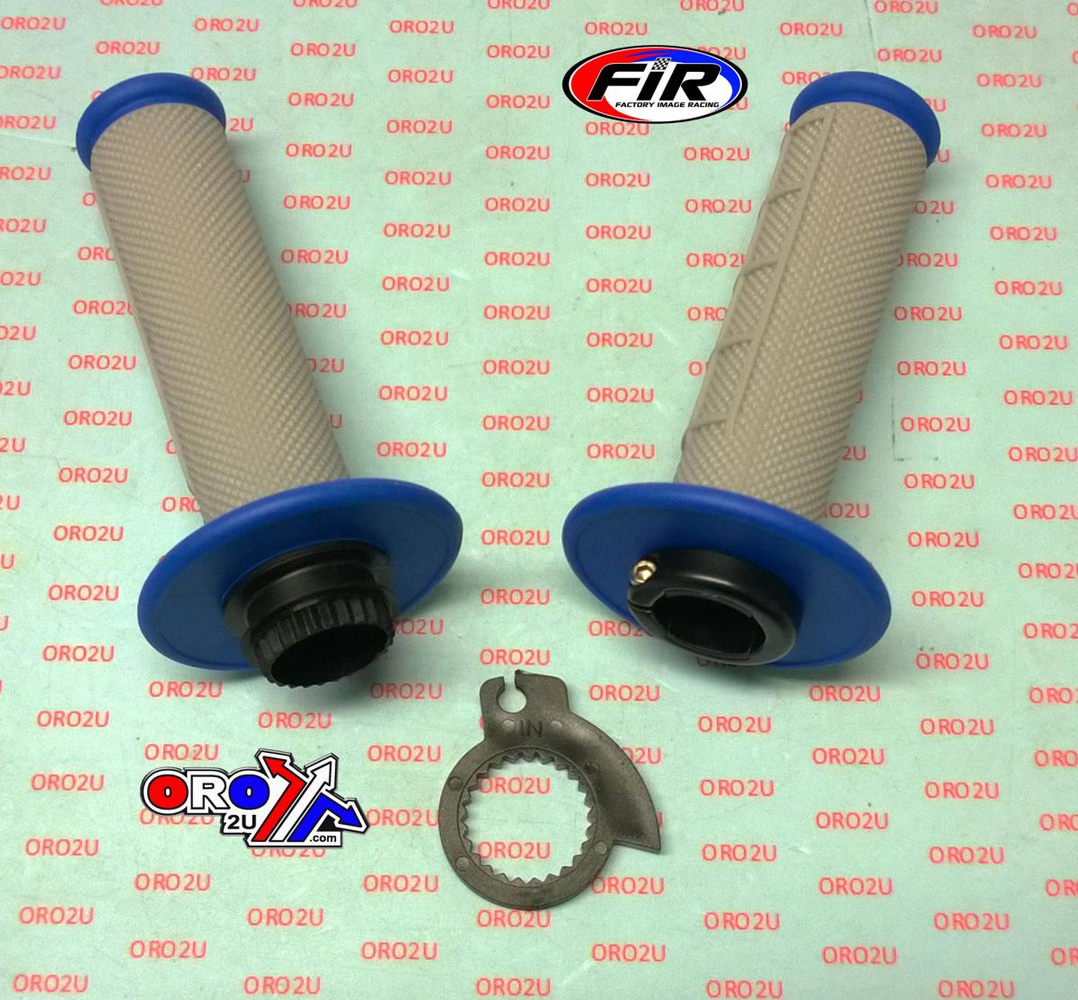 LOCK ON GRIP SET 50 65 KTM HUSQ, HALF WAFFLE SOFT GREY/BLUE, ODI STYLE, FIR - thumbnail 2