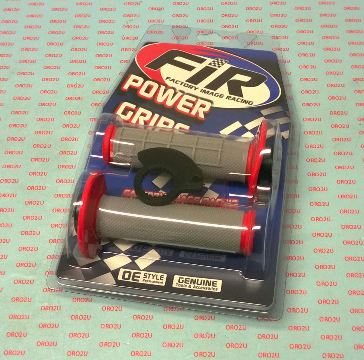 LOCK ON GRIP SET KTM HUSQ HONDA, HALF WAFFLE SOFT GREY/RED, ODI STYLE, FIR - thumbnail 4