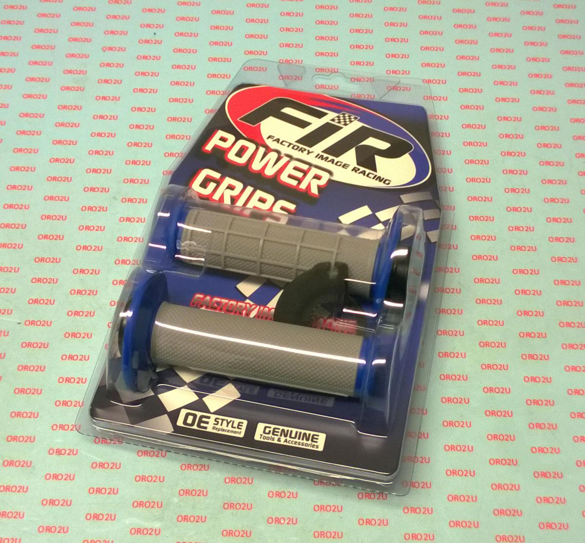 LOCK ON GRIP SET KTM HUSQ HONDA, HALF WAFFLE SOFT GREY/BLUE, ODI STYLE, FIR - thumbnail 2