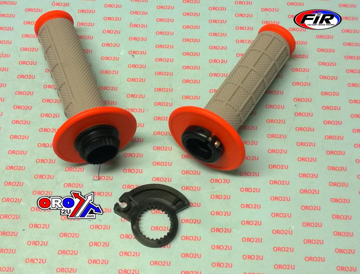 LOCK ON GRIP SET KTM HUSQ HONDA, HALF WAFFLE SOFT GREY/ORANGE, ODI STYLE, FIR - thumbnail 3