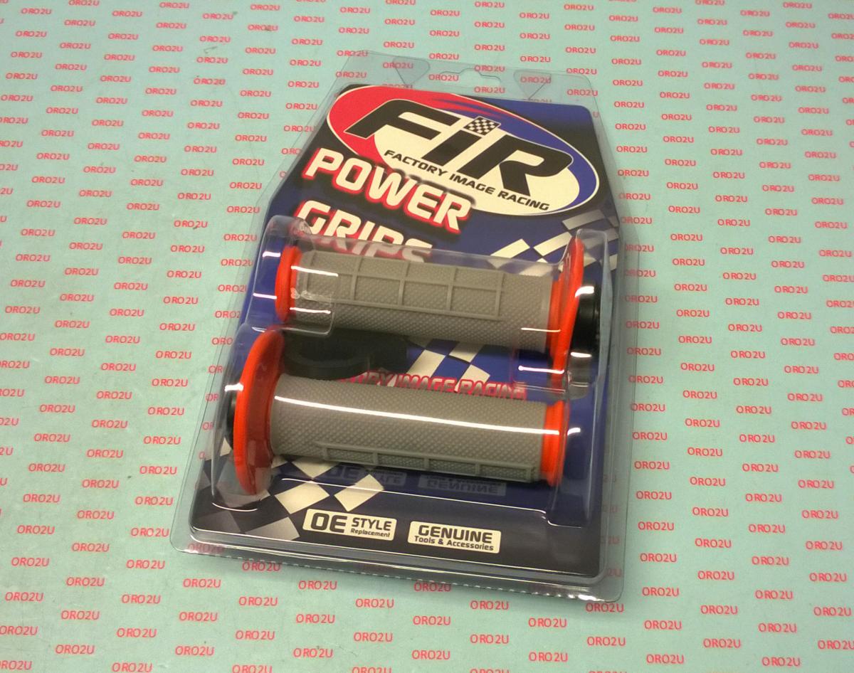 LOCK ON GRIP SET KTM HUSQ HONDA, HALF WAFFLE SOFT GREY/ORANGE, ODI STYLE, FIR - thumbnail 4