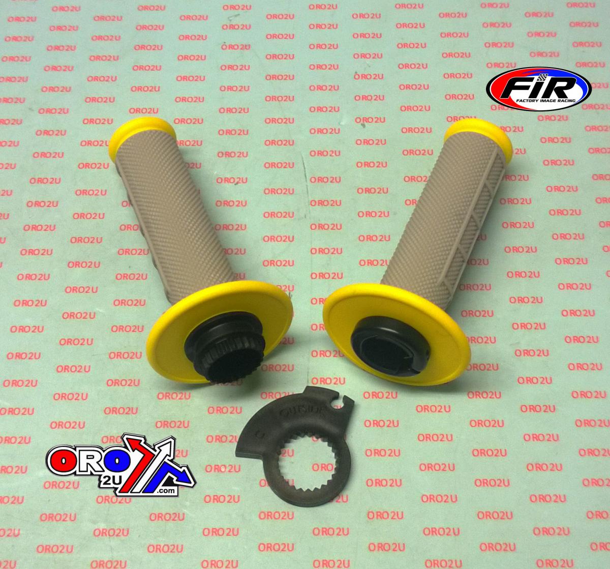 LOCK ON GRIP SET KX RM YZ, HALF WAFFLE SOFT GREY/YELLOW, ODI STYLE, FIR - thumbnail 2