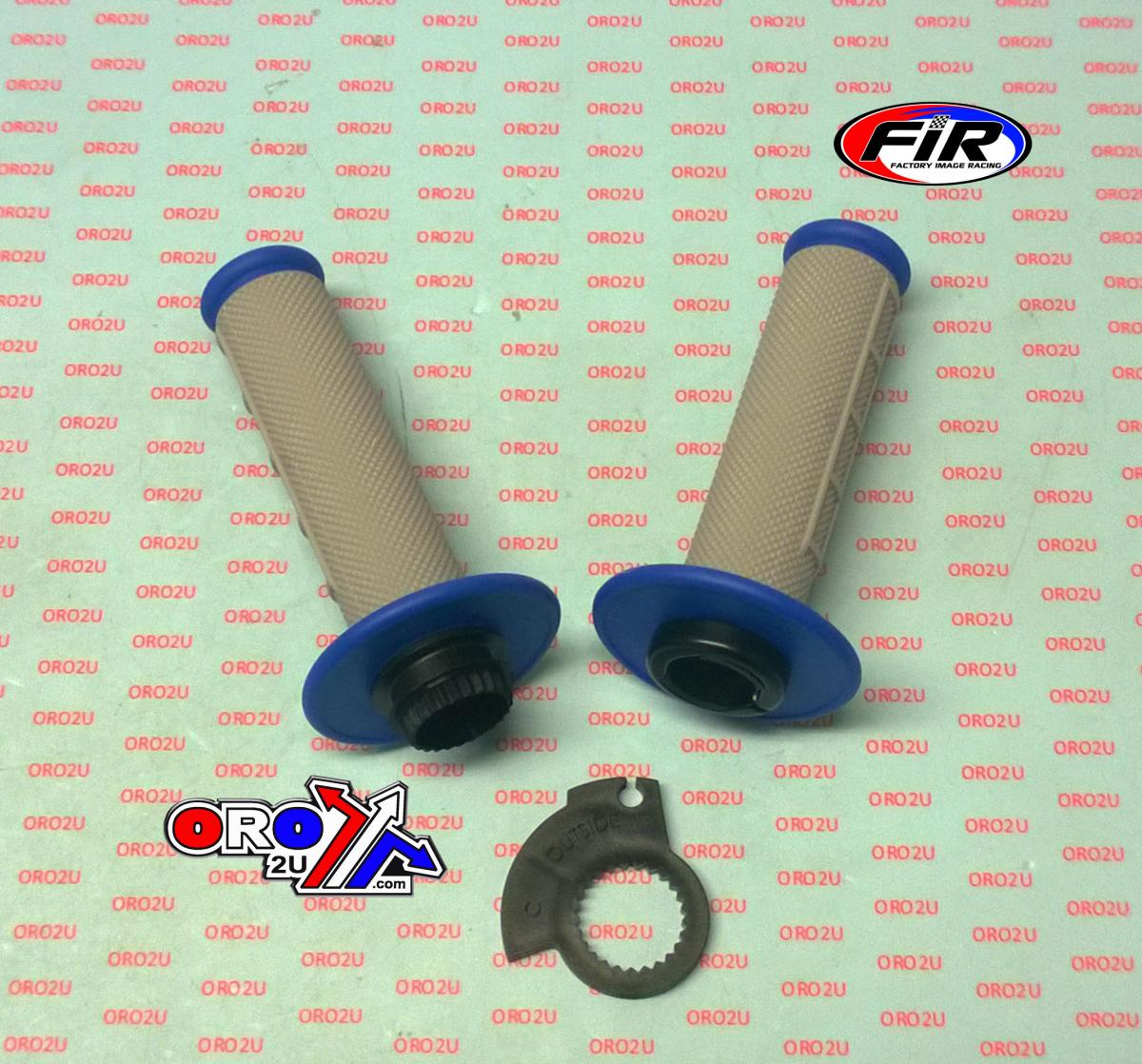 LOCK ON GRIP SET KX RM YZ, HALF WAFFLE SOFT GREY/BLUE, ODI STYLE, FIR - thumbnail 2