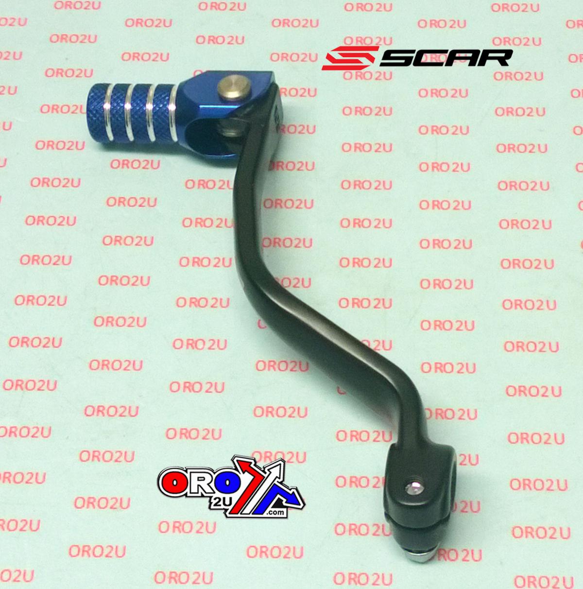 GEAR SHIFT LEVER BLACK BLUE TIP 99-26 YAMAHA YZ 65 85 FORGED ALUMINIUM SCAR GSL408 thumbnail 3