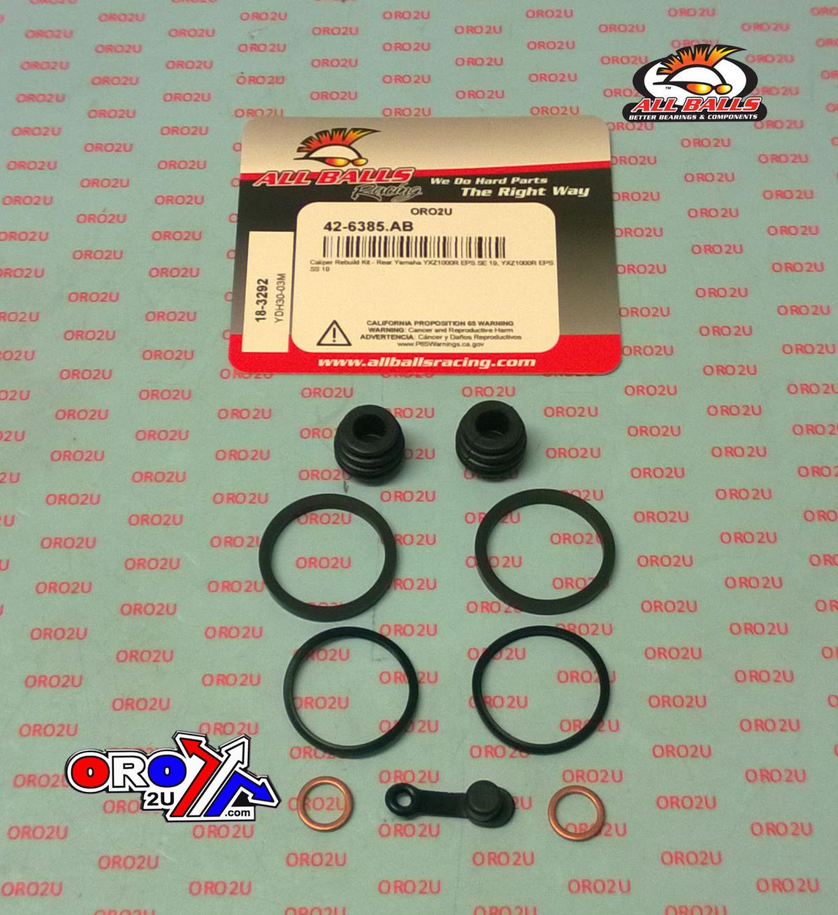 BRAKE CALIPER REBUILD KIT ALLBALLS, ALLBALLS 18-3292 YAM YXZ1000R 19-22 REAR thumbnail 2