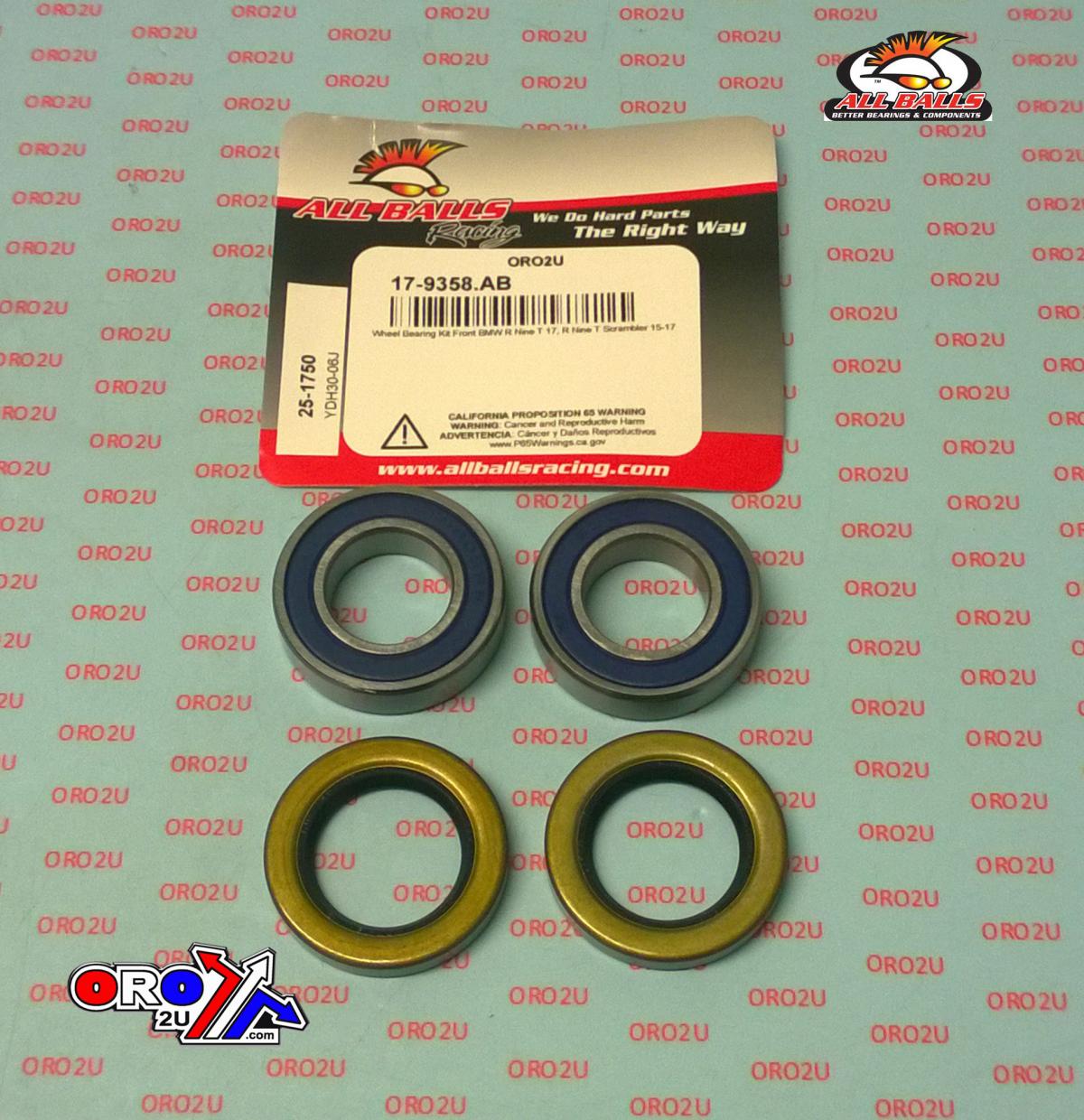 WHEEL BEARING KIT FRONT 18-20 BMW F/R/S 750-1250, ALLBALLS 25-1750 ROAD thumbnail 2