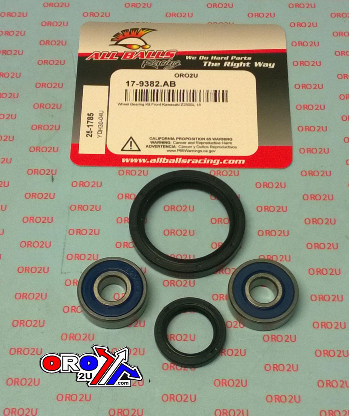 WHEEL BEARING KIT FRONT 2018 KAW Z250SL, ALLBALLS 25-1785 ROAD thumbnail 2