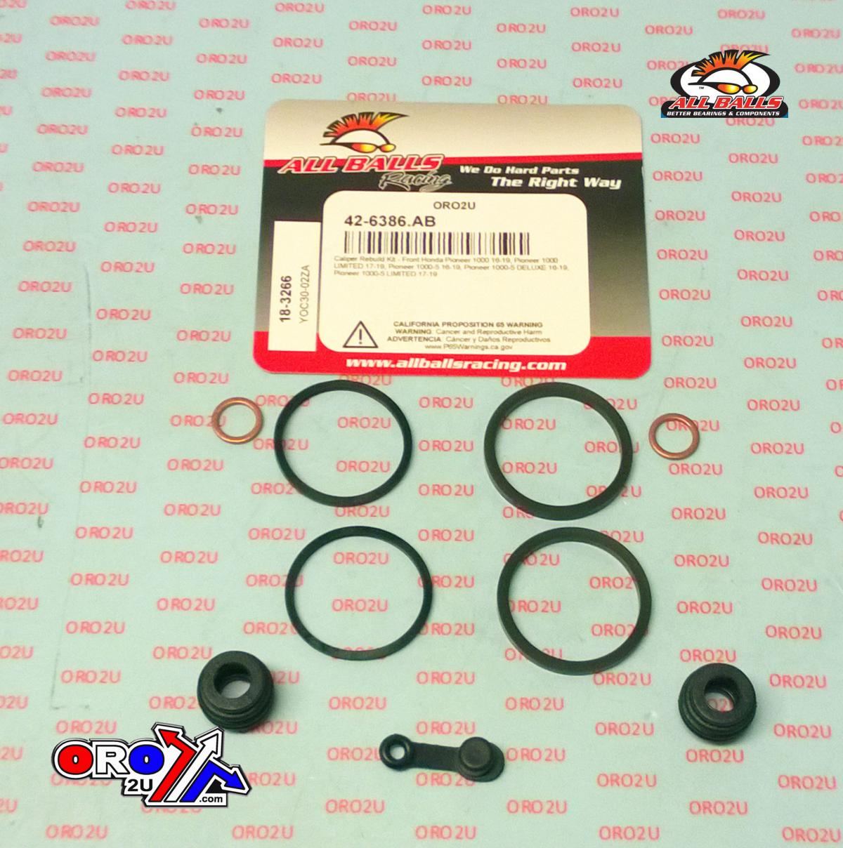 BRAKE CALIPER REBUILD KIT ALLBALLS, ALLBALLS 18-3266 HON/YAM 1000 16-22 ATV FRONT/YAM REAR thumbnail 2