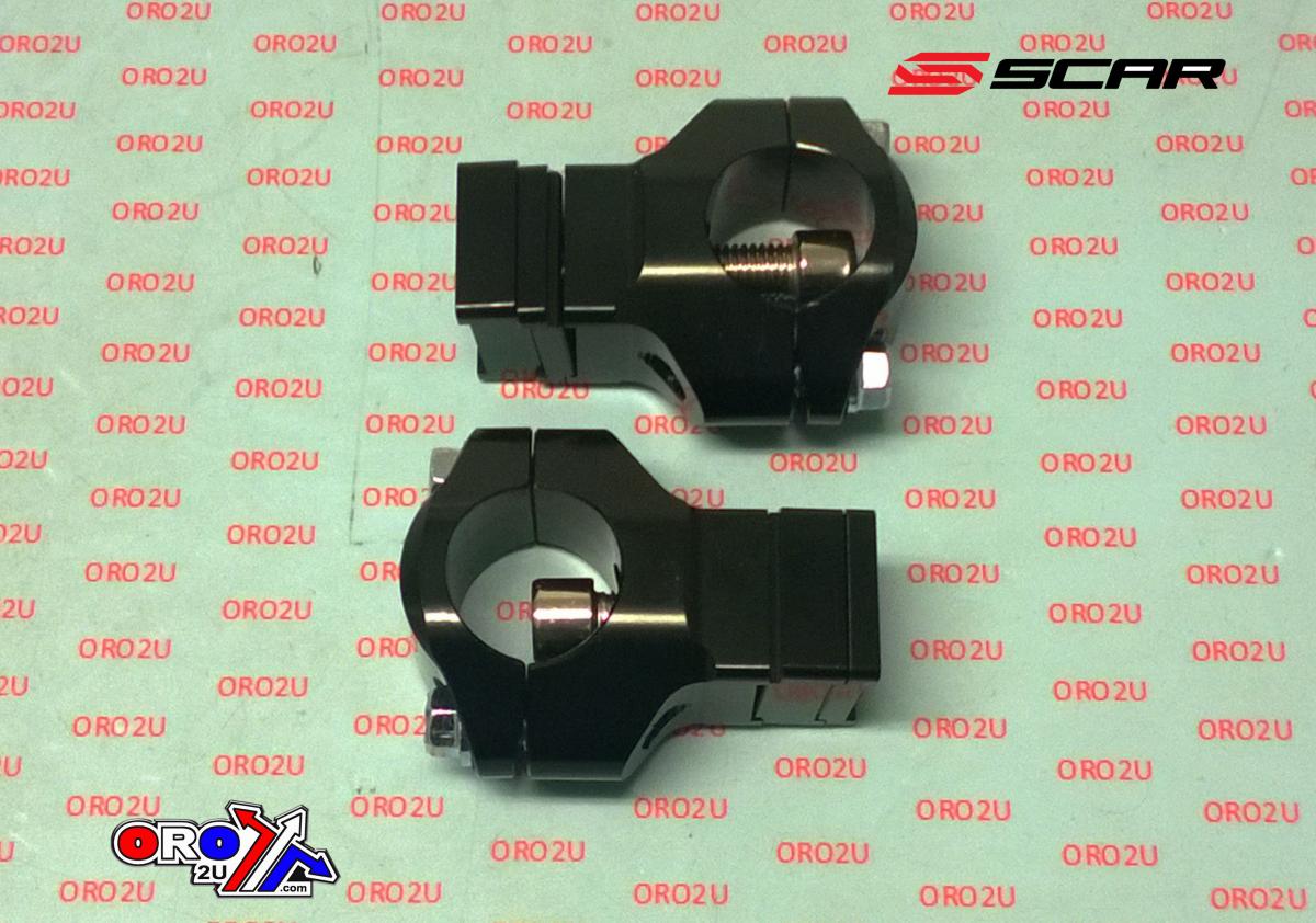 OVERSIZE BAR MOUNTS BLACK 05-26 KTM HUSQVARNA BETA SHERCO GASGAS HUSABERG STOCK 28.6mm SCAR P65 thumbnail 2