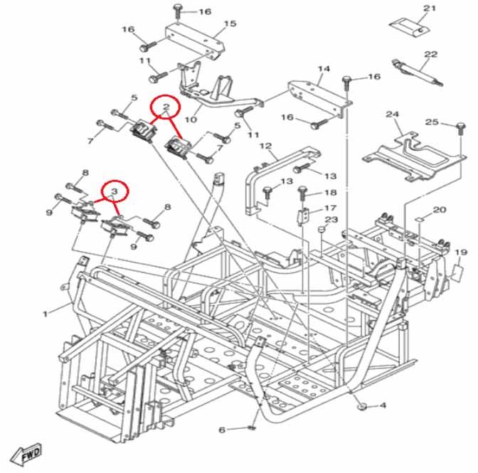 ENGINE MOTOR MOUNT YXM700 VIKING, YXR700 RHINO, BRONCO AT-09657, 5B4-21485-01-00 thumbnail 2