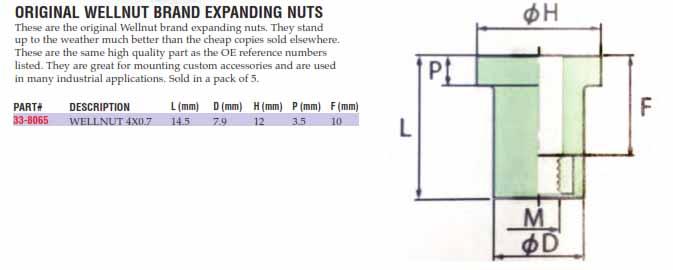 WELLNUT M4X0.7 14.5 OEM ORIGINAL (5PK), K&L 33-8065 thumbnail 2
