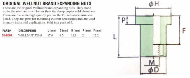 WELLNUT M5X0.8 17.8 OEM ORIGINAL (5PK), K&L 33-8064 thumbnail 2
