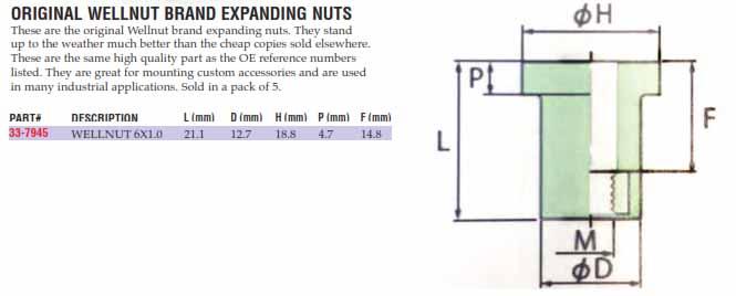 WELLNUT M6-1.0 21.1 OEM ORIGINAL (5PK), K&L 33-7945 thumbnail 2