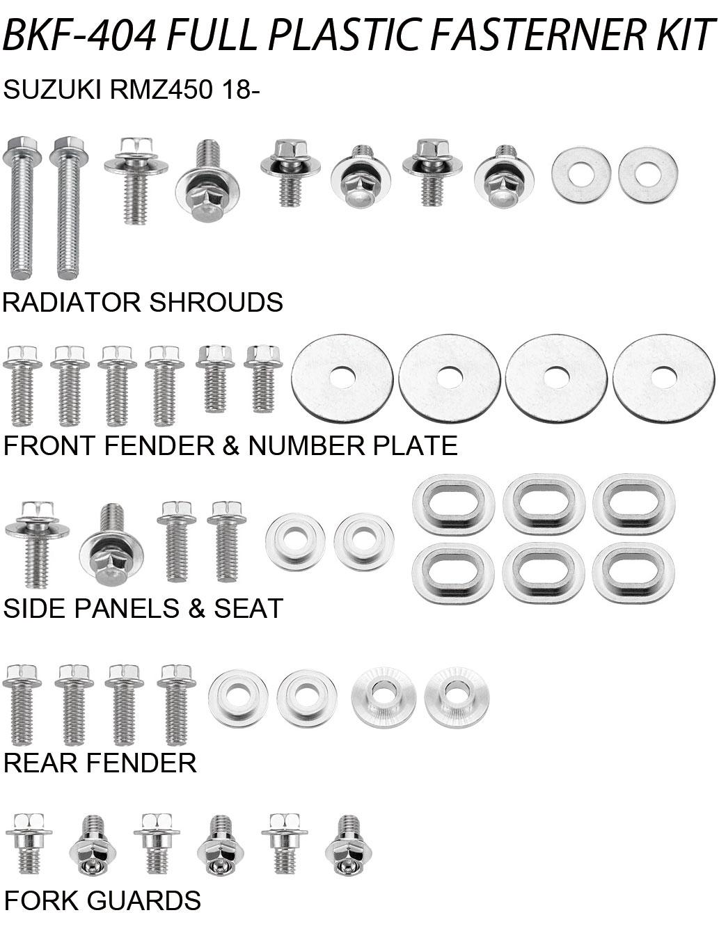 PLASTIC BOLT KIT SUZUKI STYLE, FULL PLASTIC FASTENER KIT image 1
