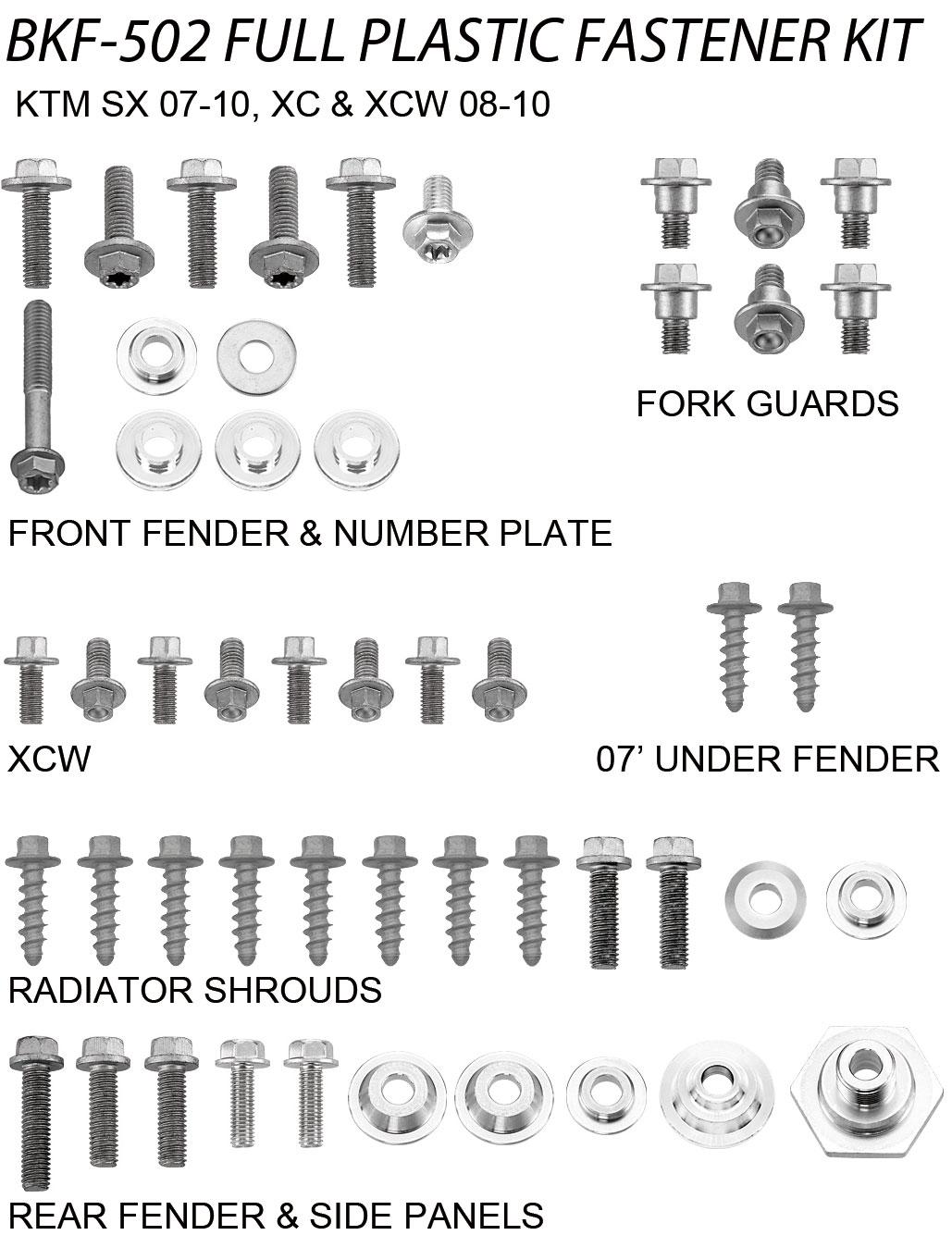 PLASTIC BOLT KIT KTM STYLE, FULL PLASTIC FASTENER KIT image 1