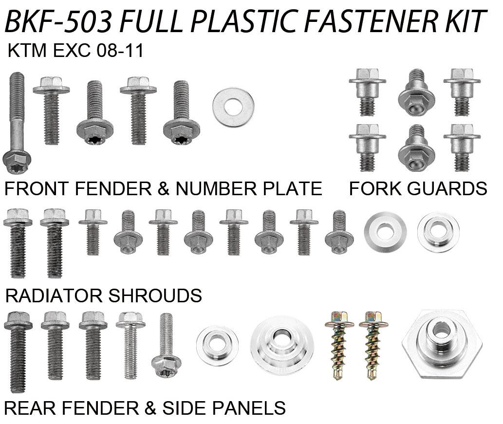 PLASTIC BOLT KIT KTM STYLE, FULL PLASTIC FASTENER KIT thumbnail 2