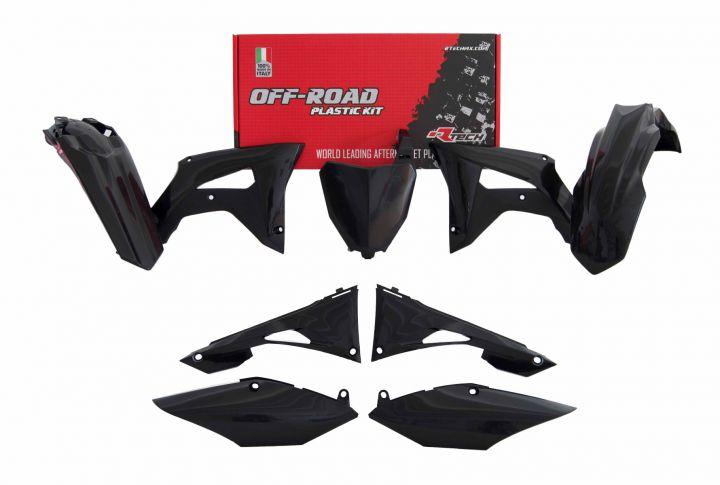 PLASTIC KIT BLACK CRF250R 19-21 / CRF450R 19-20, RTECH R-KITCRF-NR0-519, BLACK image 1