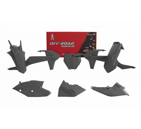 PLASTIC KIT/6 16-18 KTM SX/SXF QUANTUM GREY, BLACK RTECH R-KITKTM-GR0-516 image 1