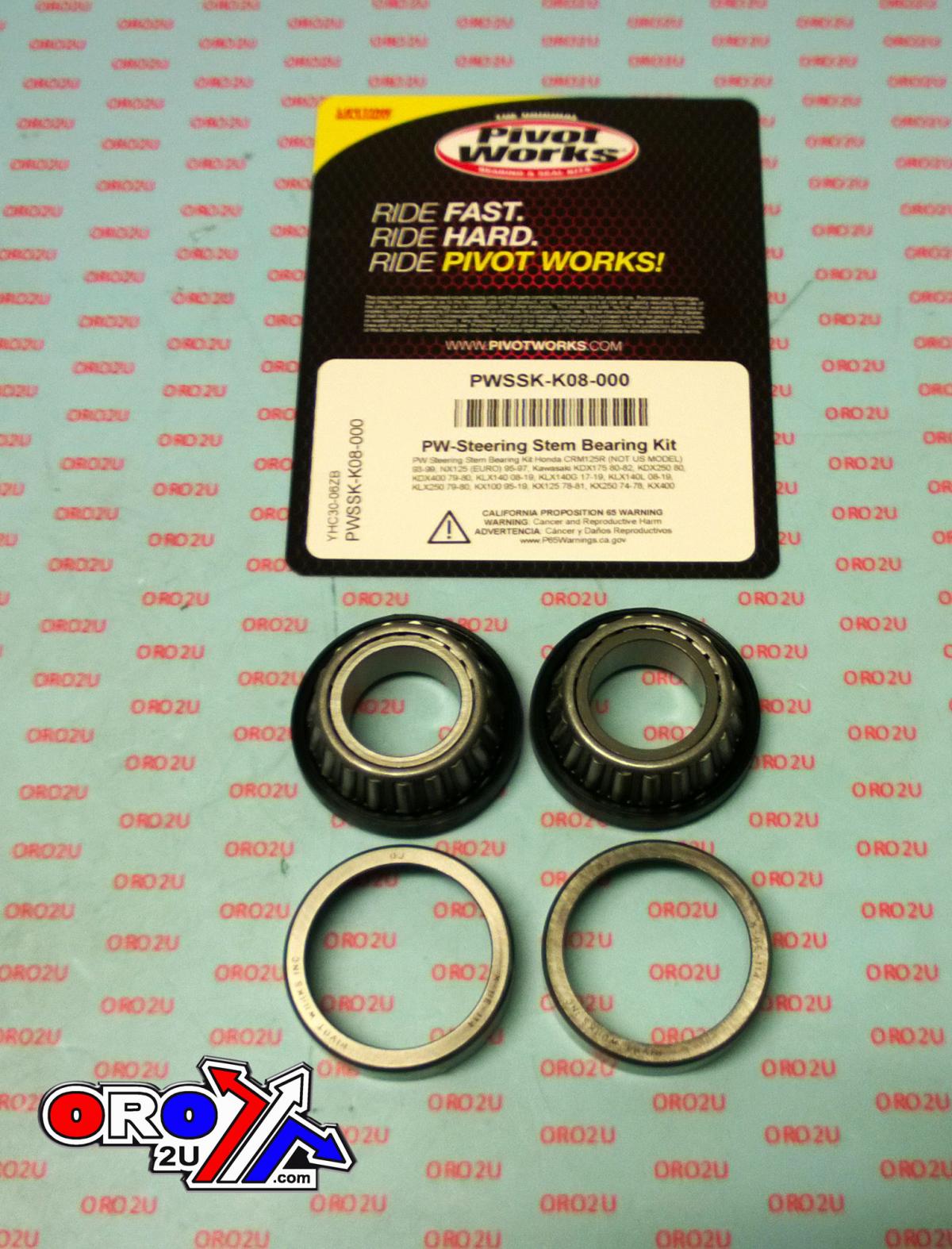 STEERING STEM BEARING SEAL KIT 74-17 HONDA KAWASAKI SUZUKI TM YAMAHA PIVOT WORKS PWSSK-K08-000 thumbnail 2