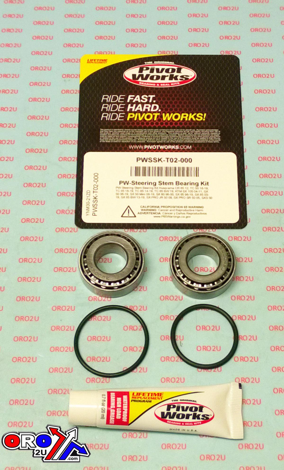 STEERING BEARING KIT 98-20 HUSQ KTM CR EE TC SX XC 5 50 65 85 105 PIVOT WORKS PWSSK-T02-000