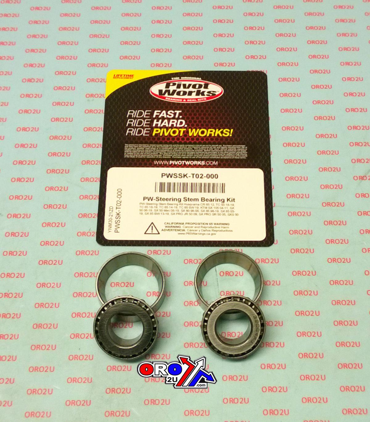 STEERING BEARING KIT 98-20 HUSQ KTM CR EE TC SX XC 5 50 65 85 105 PIVOT WORKS PWSSK-T02-000 thumbnail 2