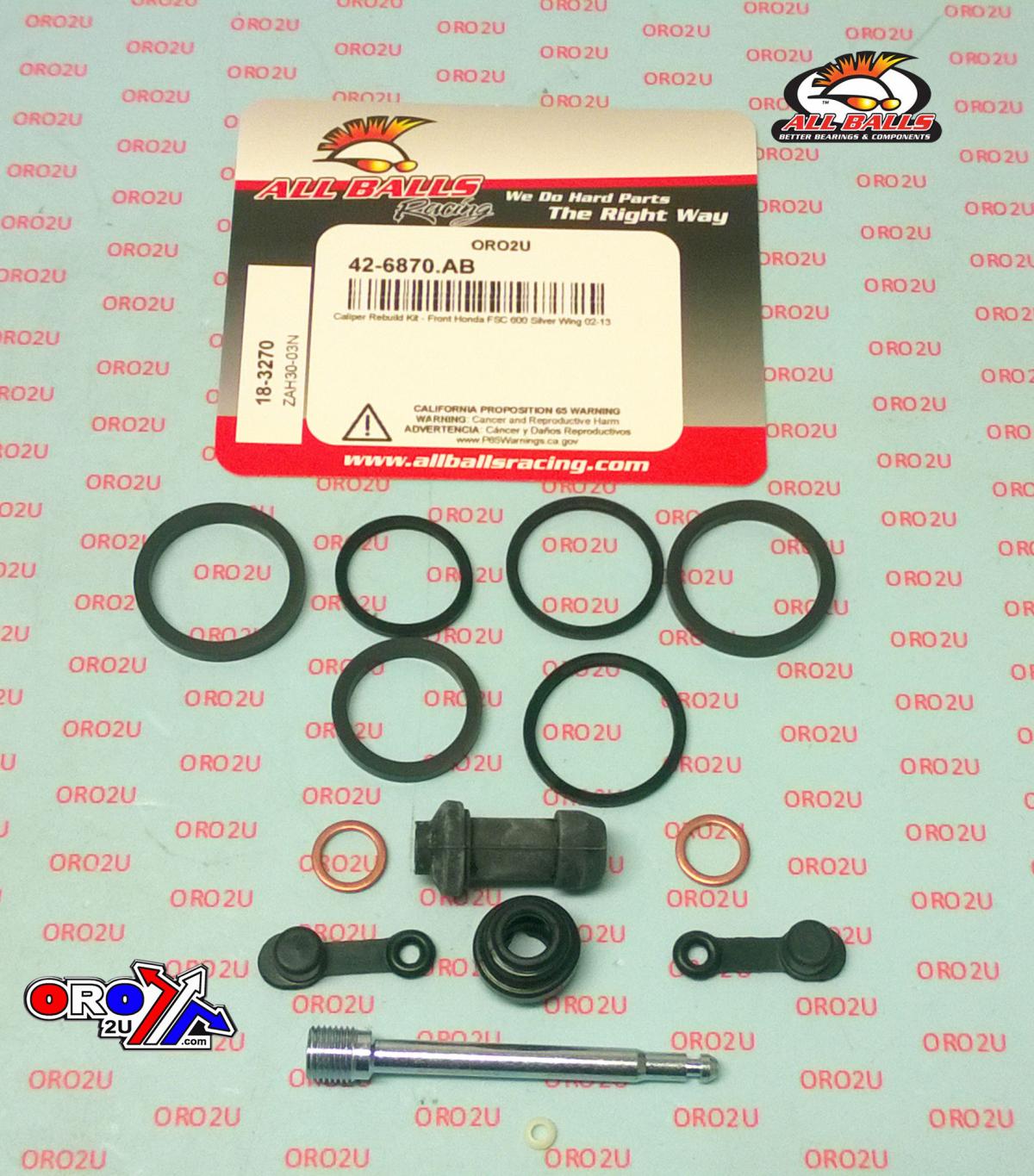 BRAKE CALIPER REBUILD KIT ALLBALLS, ALLBALLS 18-3270 HON FSC 600 SILVERWING 02-13 FRONT thumbnail 2