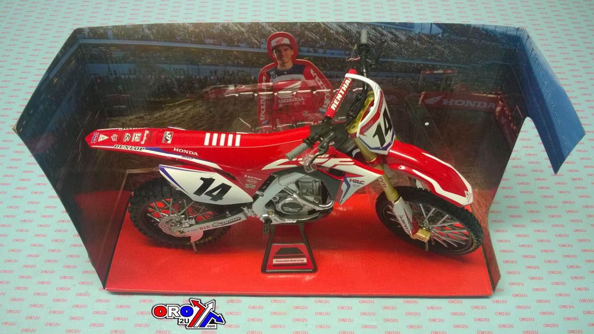 MODEL DIE CAST HRC TEAM CRF 450 R, COLE SEELY #14, RED, SCALE 1:6, NEWRAY 49603 thumbnail 2