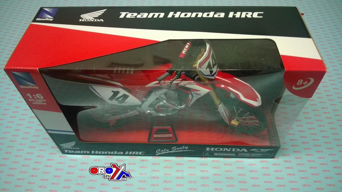 MODEL DIE CAST HRC TEAM CRF 450 R, COLE SEELY #14, RED, SCALE 1:6, NEWRAY 49603 thumbnail 3