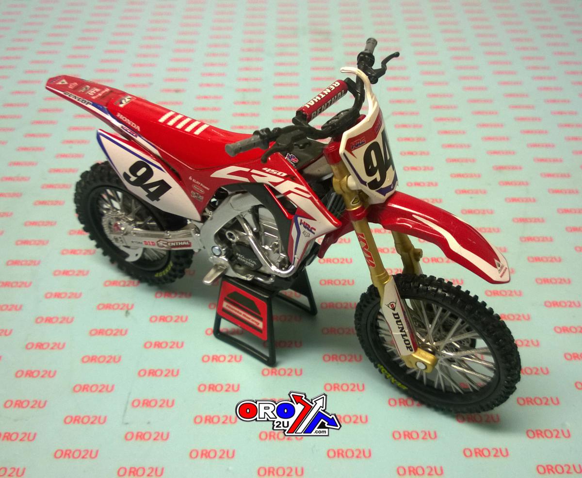 MODEL DIE CAST HONDA HRC TEAM, CRF 450 R KEN ROCZEN #94, SCALE 1:12, NEWRAY 58263 thumbnail 3