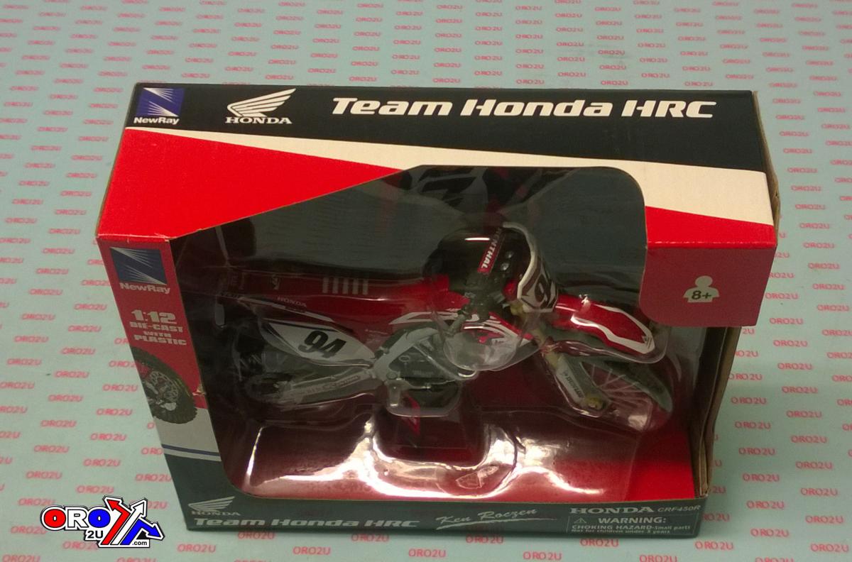 MODEL DIE CAST HONDA HRC TEAM, CRF 450 R KEN ROCZEN #94, SCALE 1:12, NEWRAY 58263 thumbnail 5