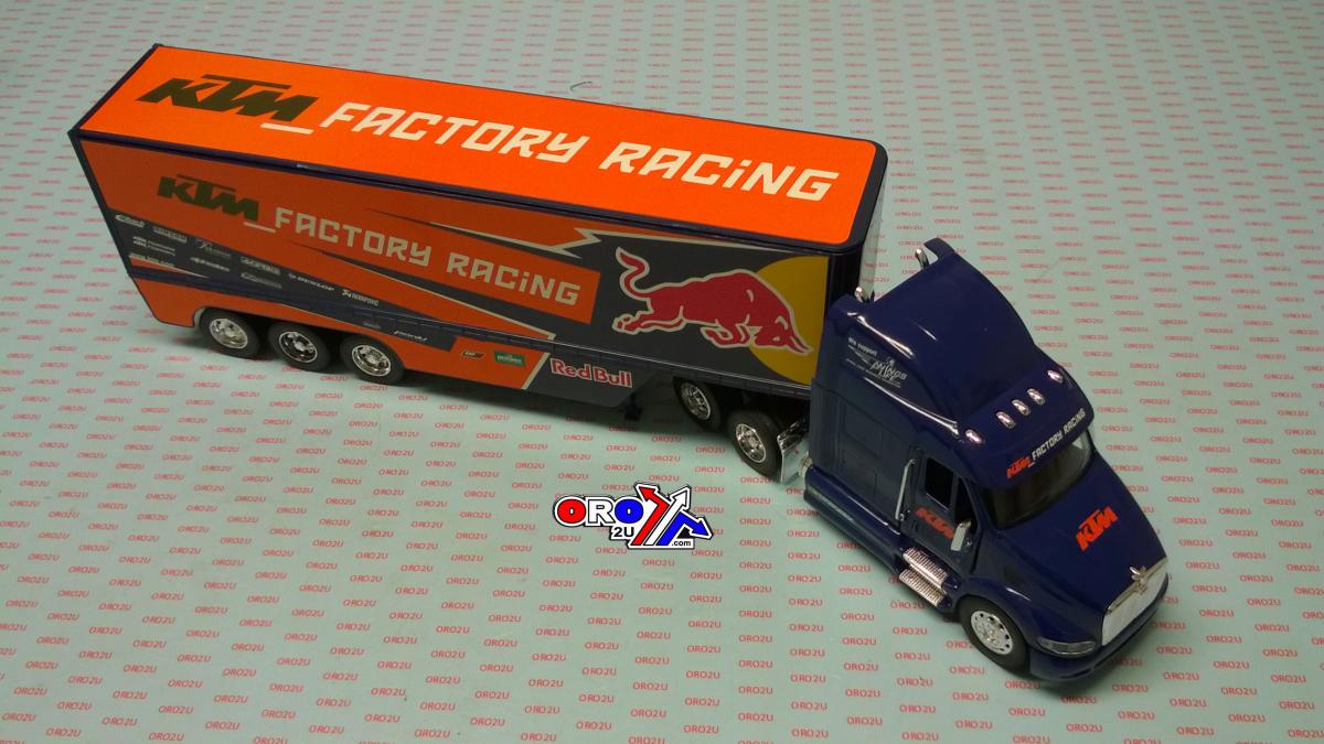 MODEL DIE CAST RED BULL KTM RACE, TRUCK, BLUE AND ORANGE, SCALE 1:32, NEWRAY 14393 thumbnail 2