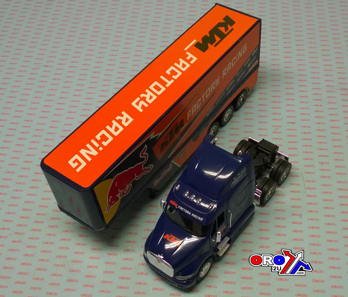 MODEL DIE CAST RED BULL KTM RACE, TRUCK, BLUE AND ORANGE, SCALE 1:32, NEWRAY 14393 thumbnail 3