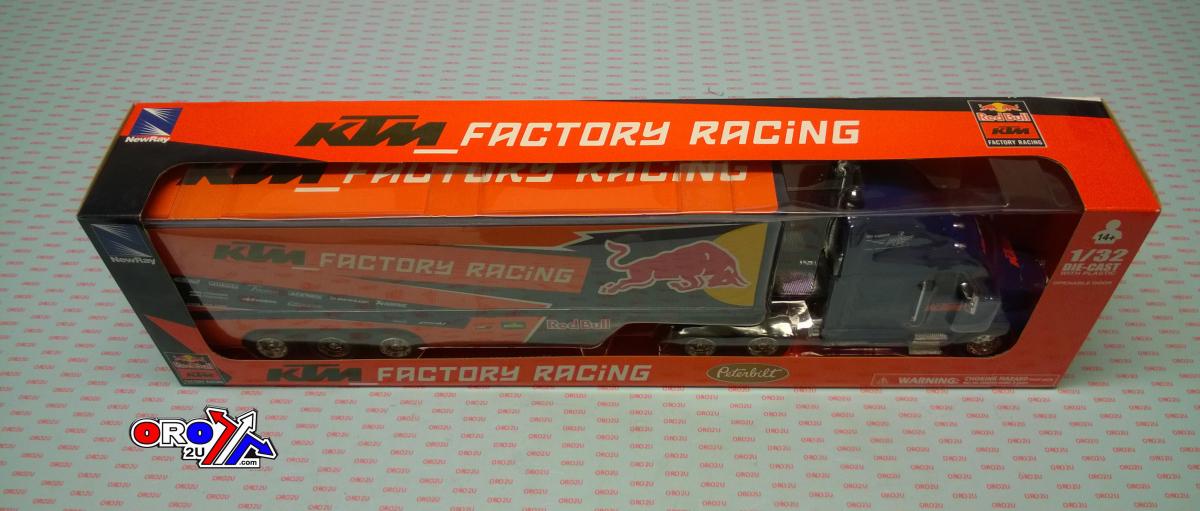 MODEL DIE CAST RED BULL KTM RACE, TRUCK, BLUE AND ORANGE, SCALE 1:32, NEWRAY 14393 thumbnail 4