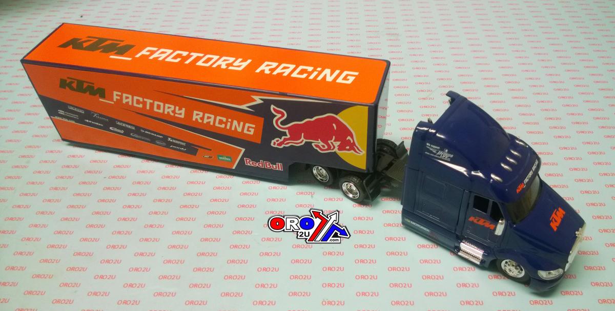 MODEL DIE CAST RED BULL KTM RACE, TRUCK, BLUE AND ORANGE, SCALE 1:43, NEWRAY 15973 thumbnail 2